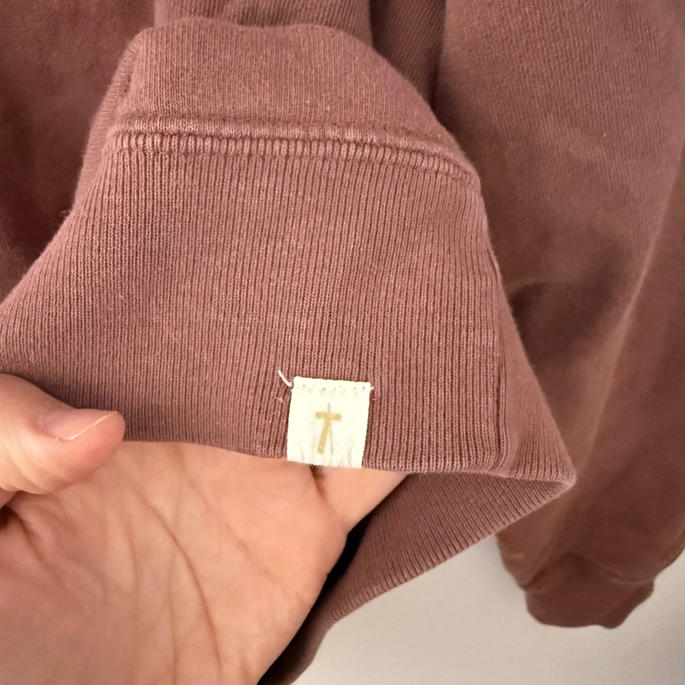 TKEES Terracotta‎ Mauve 100% Cotton French Terry Oversized Sweatshirt Size 3 L - Picture 5 of 9